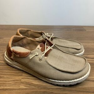 Women's Size 10 Hey Dude Wendy Cow Pieced Shoes Slip On Comfort